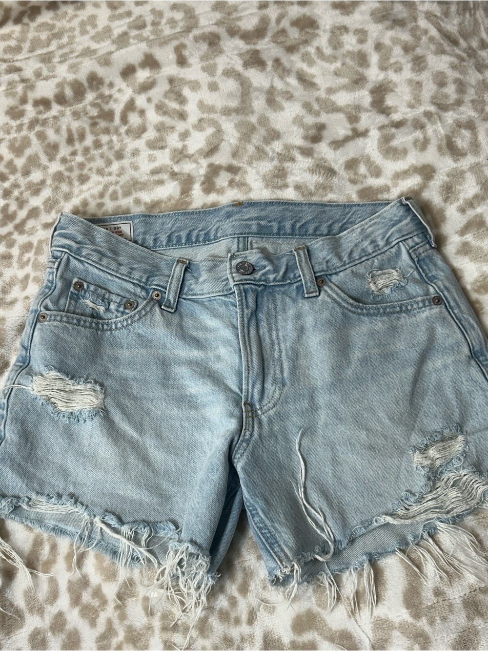 GAP Light Blue Distressed Denim Cutoff Shorts